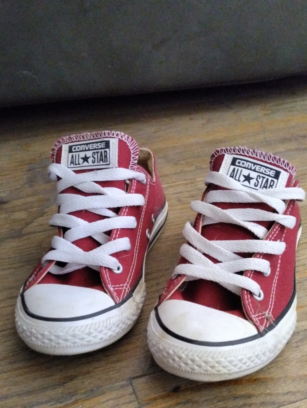 Converse Kids Red Low-Top Sneakers with White Laces